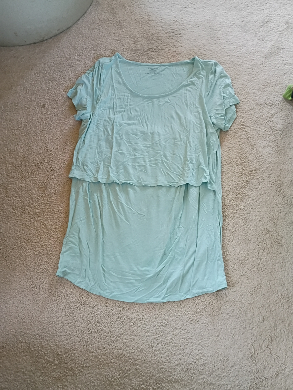 Motherhood Maternity Light Aqua Layered Scoop-Neck Nursing Top